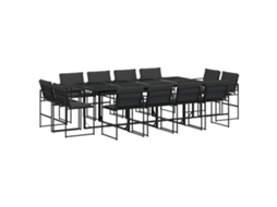 Maison Exclusive - 13 Pcs Conj. De Jantar P/ Jardim C/ Almofadões Textilene Preto