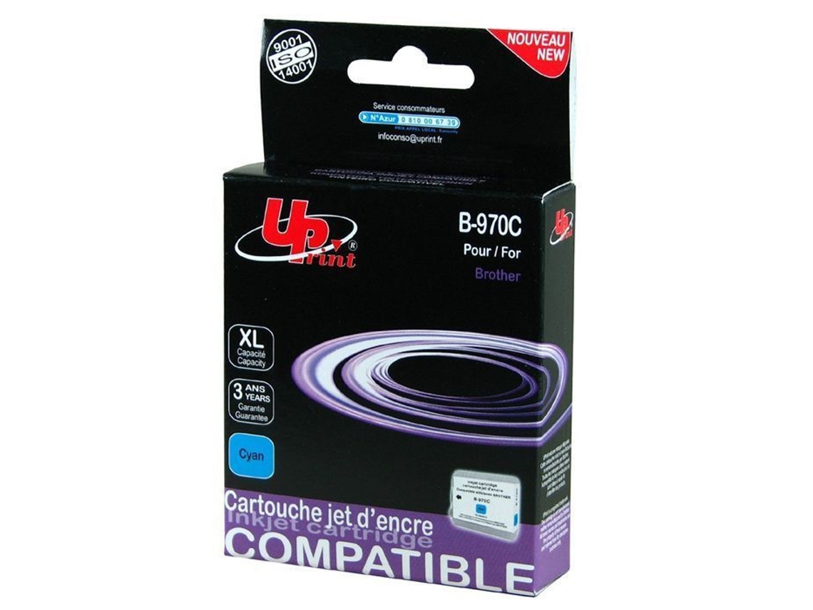 Cartucho de tinta compatível com UPRINTJET Brother LC970C