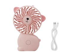 Ventilador Mini Usb Rosa com Luz Noturna Ideal para Viagem