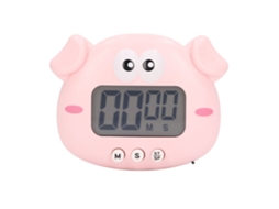 Timer Digital Cartoon De Porquinho Rosa Para Cozinha
