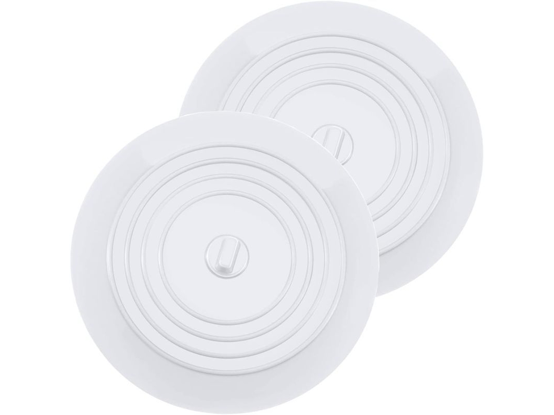 Tapón De Silicona Para Lavabo Y Bañera Com Diâmetro De 15,3 Cm, 2 Peças Para Cozinha, Banheiro E Lavanderia, Branco