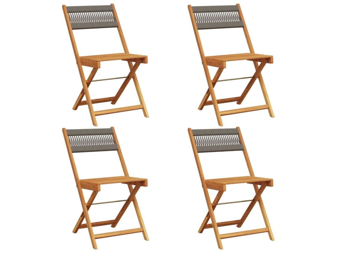 Maison Exclusive - Cadeiras De Jardim Dobráveis 4 Pcs Madeira Acácia Maciça Cinza