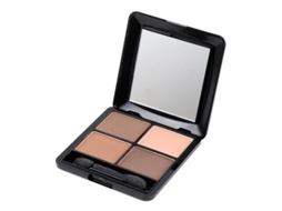 Paleta de Sombras de Olhos Mate 4 Cores com Espelho e Esponja Marrom Elegante