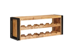 Conjunto 1 Armazenamento De Vinho Vidaxl Castanho Madeira De Mangueira Maciça (100 X 45 X 33 Cm)
