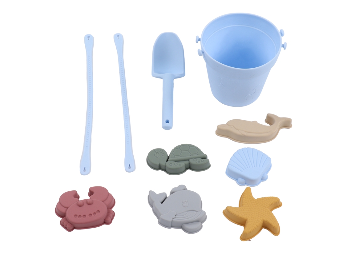 Mali conjunto Brinquedos Praia Silicone Balde Pá Animais Corda Brincadeira Infantil