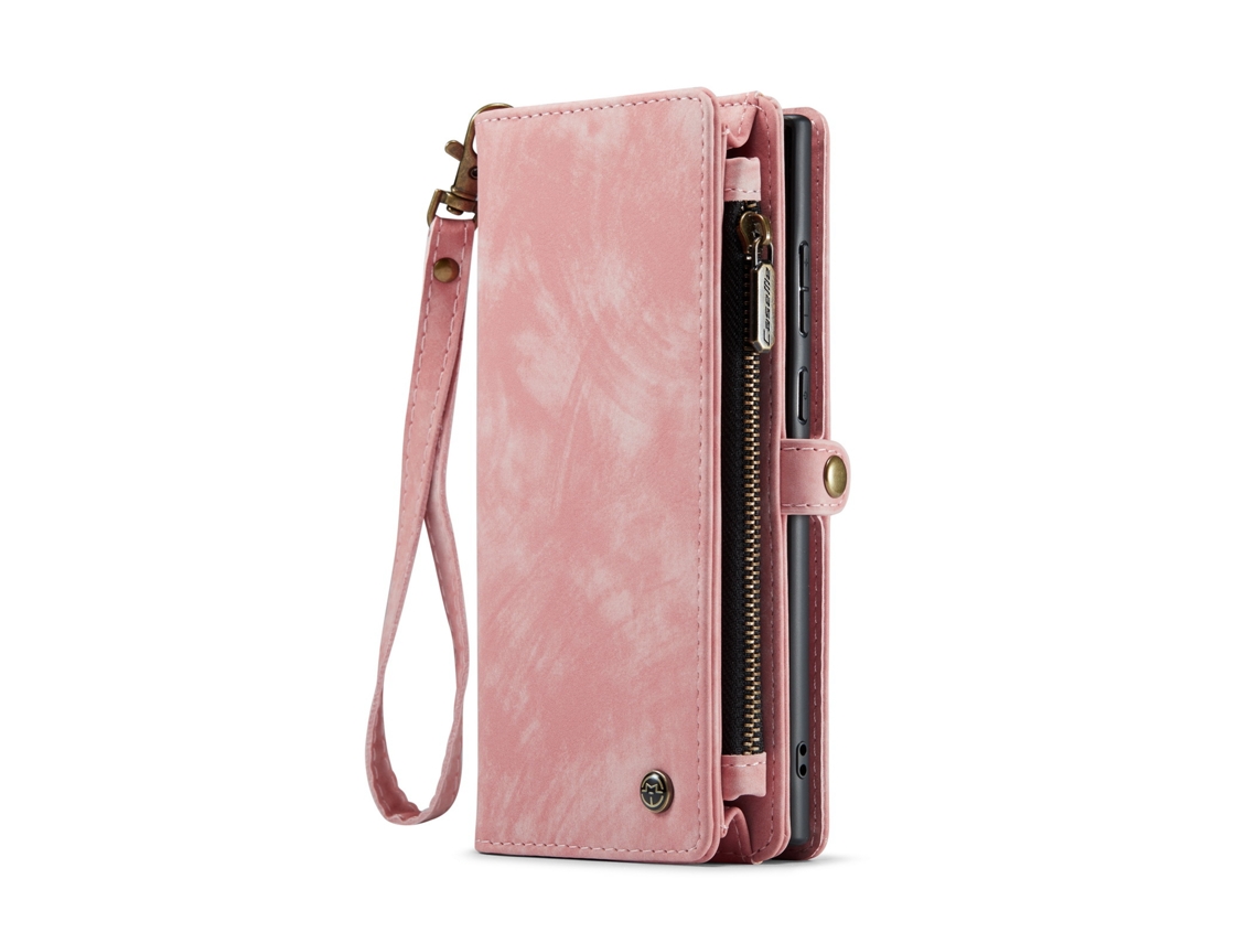 Capa Flip Para Celular, Nova Carteira Com Zíper, Capa De Couro Magnética Multifuncional.rosa - Samsung S20