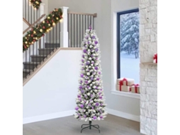 Vidaxl Árvore De Natal Artificial Branco 240 Cm Pvc, Metal E Plástico