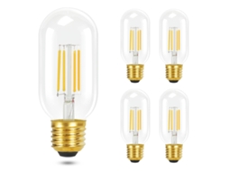 Conjunto de 4 Lâmpadas Led NETTLIFE E27 Branco Quente 4W 2700K T45 Filamento Vintage da Poupança Energia