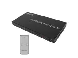 2x8 Hd Multimedia Switcher, 4kx2k Splitter With Ir Remote Control, Uk Plug.