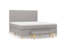 Box Spring Bed, Box Spring Beds Vidaxl Cinzeto Tecido (180 X 200 Cm)