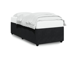 Estrutura de Cama 90x190 Cm Veludo Preto MAISON EXCLUSIVE