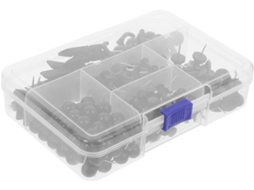 Conjunto de 200 alfinetes Veemoon para mapas e mensagens, com armazenamento prático em ABS e aço inoxidável.