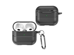 Película protetora antirriscos para fones de ouvido AirPods 3 com textura de fibra de carbono. GIECY