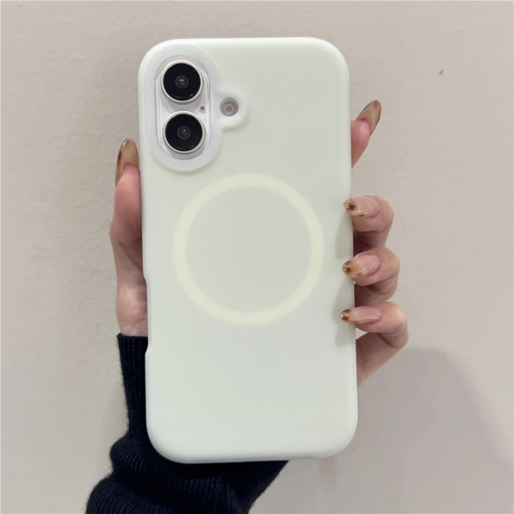 Capa Magnética Para Celular (iphone 17 Branco), Silicone Líquido, Espessa E Resistente A Impactos.