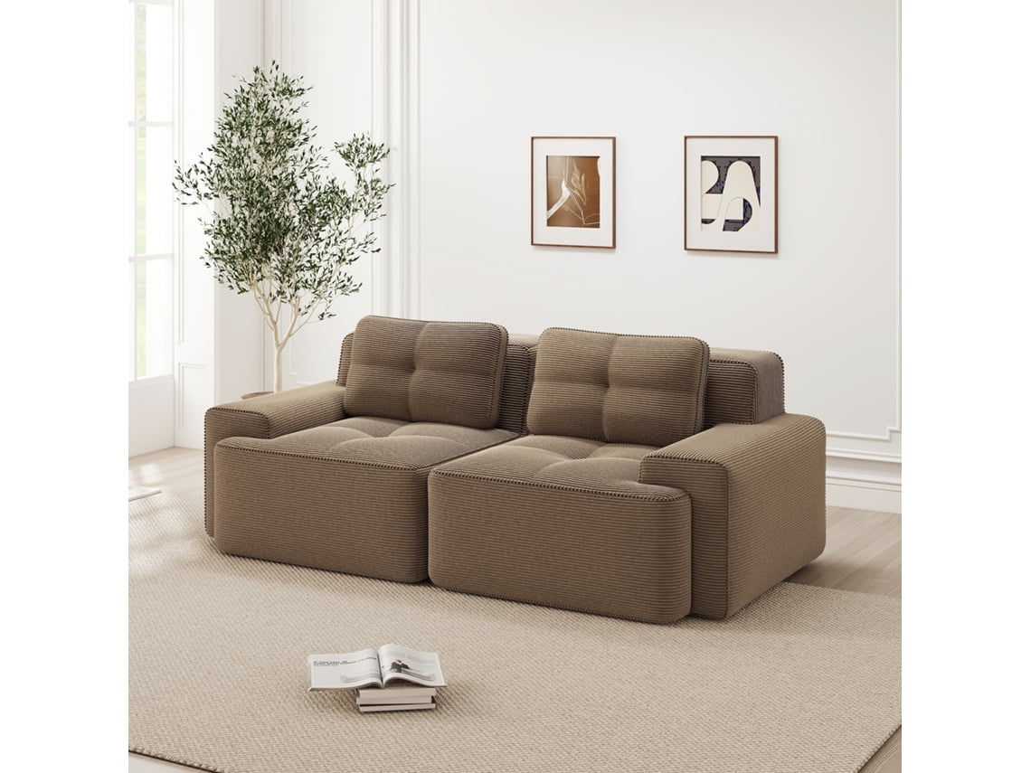 Sofá Modular Marrom Sem Ossos, Cloud, 2l Assento Baixo, Pequeno, Sofá-cama.-pl