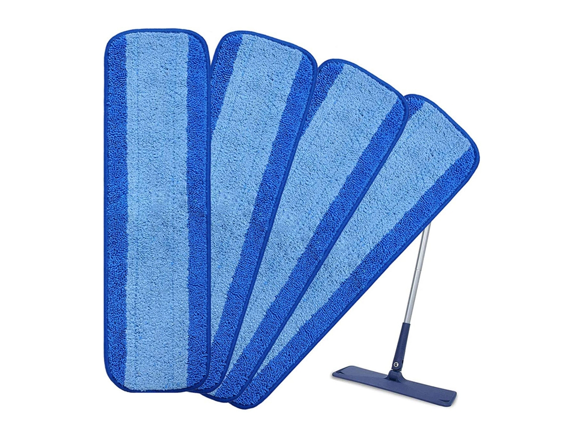 4 pçs para bona piso de madeira spray mop cabeça pano almofadas substituição microfibra molhado seco esfregar limpeza almofada acessórios