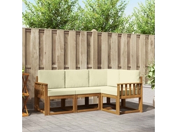 Vidaxl Conjunto De Sofás Para Exterior 4 Pcs Natural E Creme