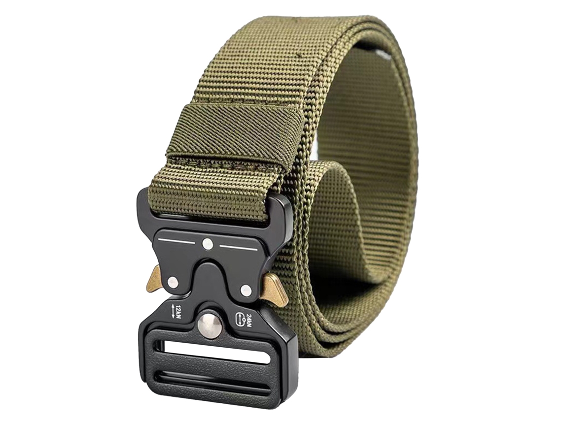 Vlrla-cinto De Treinamento Ao Ar Livre De Nylon 3,8 Cm Com Fivela De Liga Para Camping, Caça E Trekking Verde Oliva 120 Cm