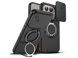 Capa Para Celular Com Suporte E Janela Deslizante Para Proteção Contra Quedas.preto série Y, Redmi Note 15 4g (versão Internacional)