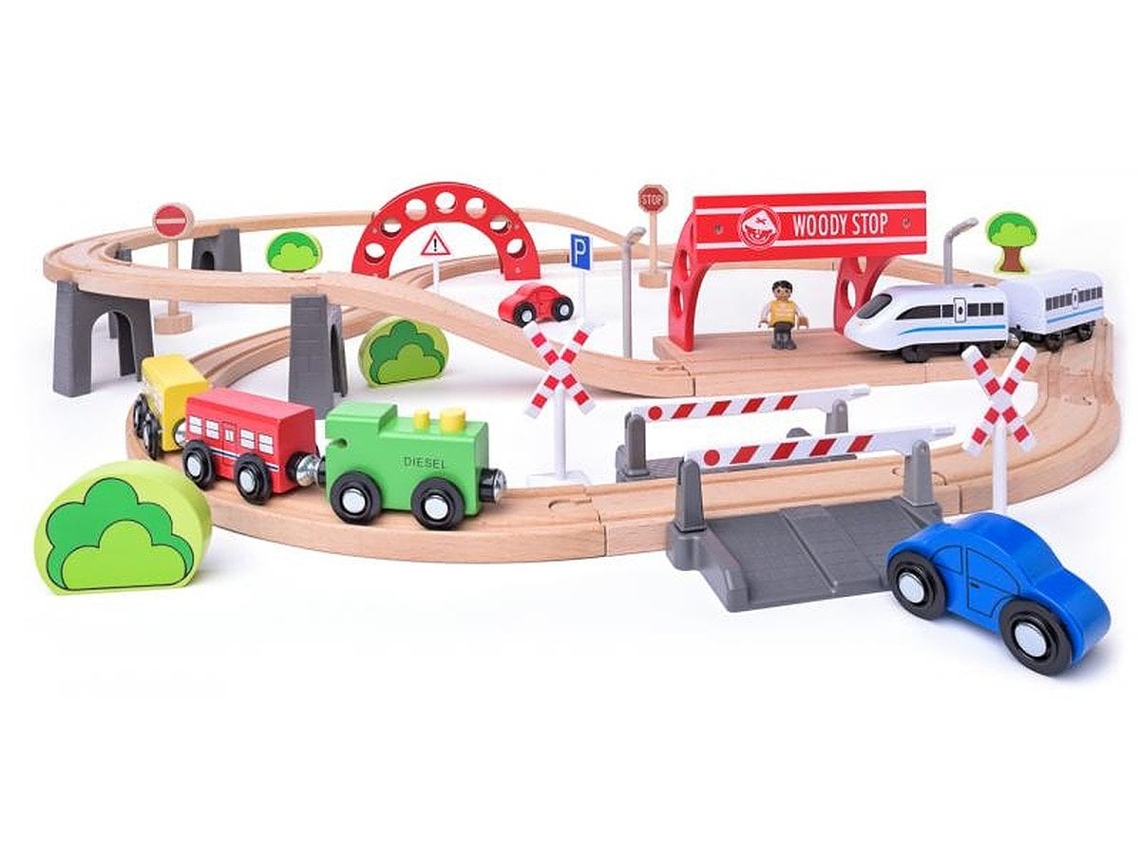 Conjunto De Trem Woody Woody Com Locomotiva Elétrica 93064