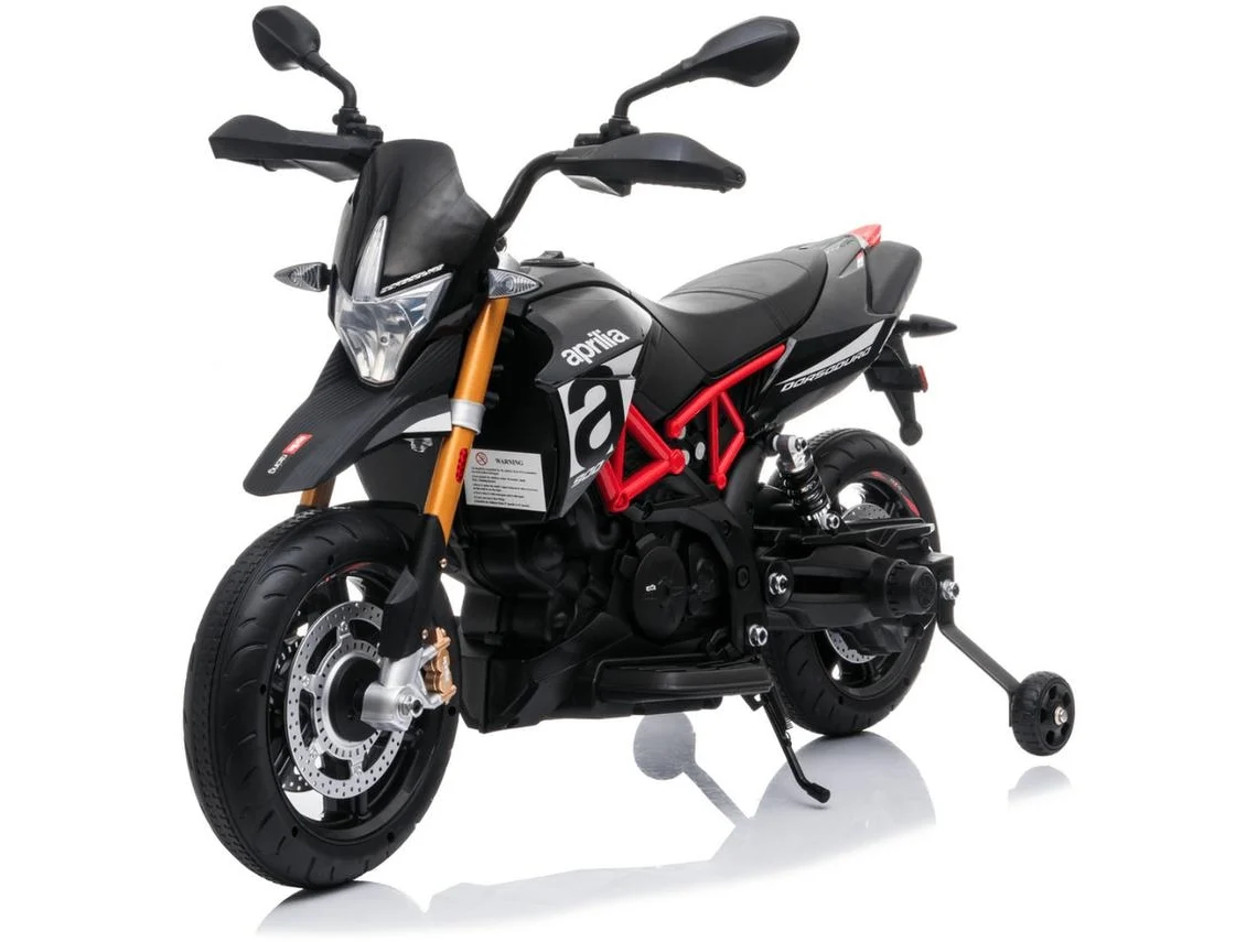 Aprilia Dorsoduro 900 Motocicleta Elétrica Infantil 3 A 6 Anos – Com Amortecedores &amp; Travão Suave – Mota Infantil Li-ion Com Pneus Eva – Preto