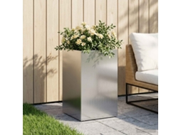 Vidaxl Vaso De Jardim Prateado 30 X 30 X 50 Cm Aço Galvanizado