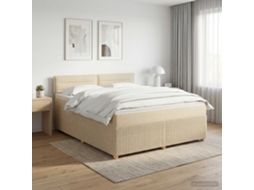 Vidaxl Cama Box Spring Com Colchão Creme 140 X 200 Cm Tecido