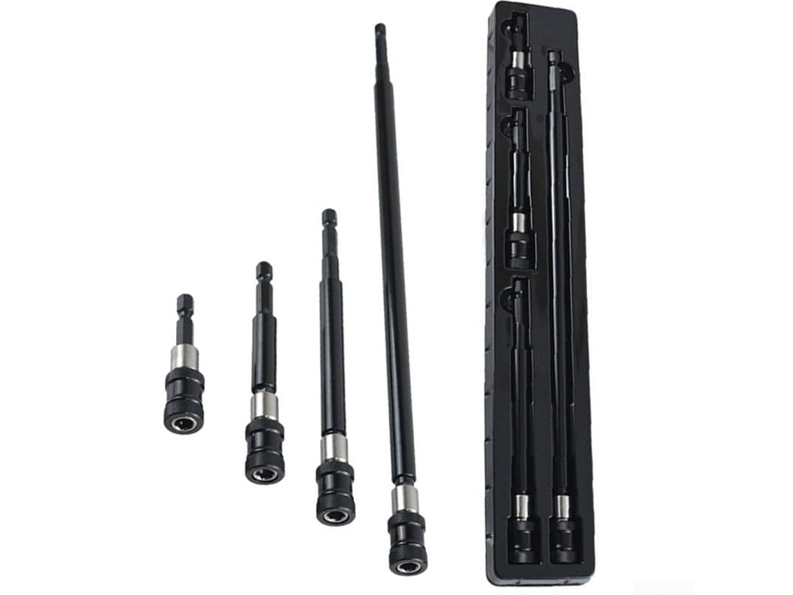 Conjunto De Hastes Extensoras Magnéticas Com Encaixe Hexagonal Liberação Rápida, Adaptador De Chave Fenda Em Aço Carbono
