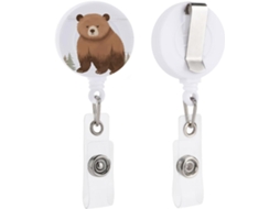 Porta Crachá Retrátil Em Formato Urso, Divertido E Com Clipe Chaveiro, Porta Crachá Fofo, Porta Crachá, Suporte