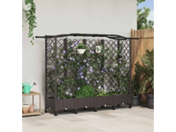 Vidaxl Cama Elevada Com Treliça E Telhado Castanho 203,5 X 40 X 129 Cm