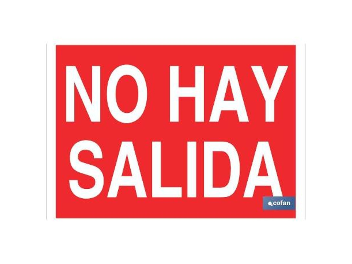Señal luminiscente 210x148mm. no hay salida