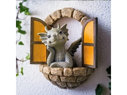 Estátuas De Dragão Exclusivas Para Jardim, Resina De Alta Qualidade, Fundida À Mão E Pintada, À Prova Dágua, Anti Saco, Ornamento Fofo De Dragão, Dec