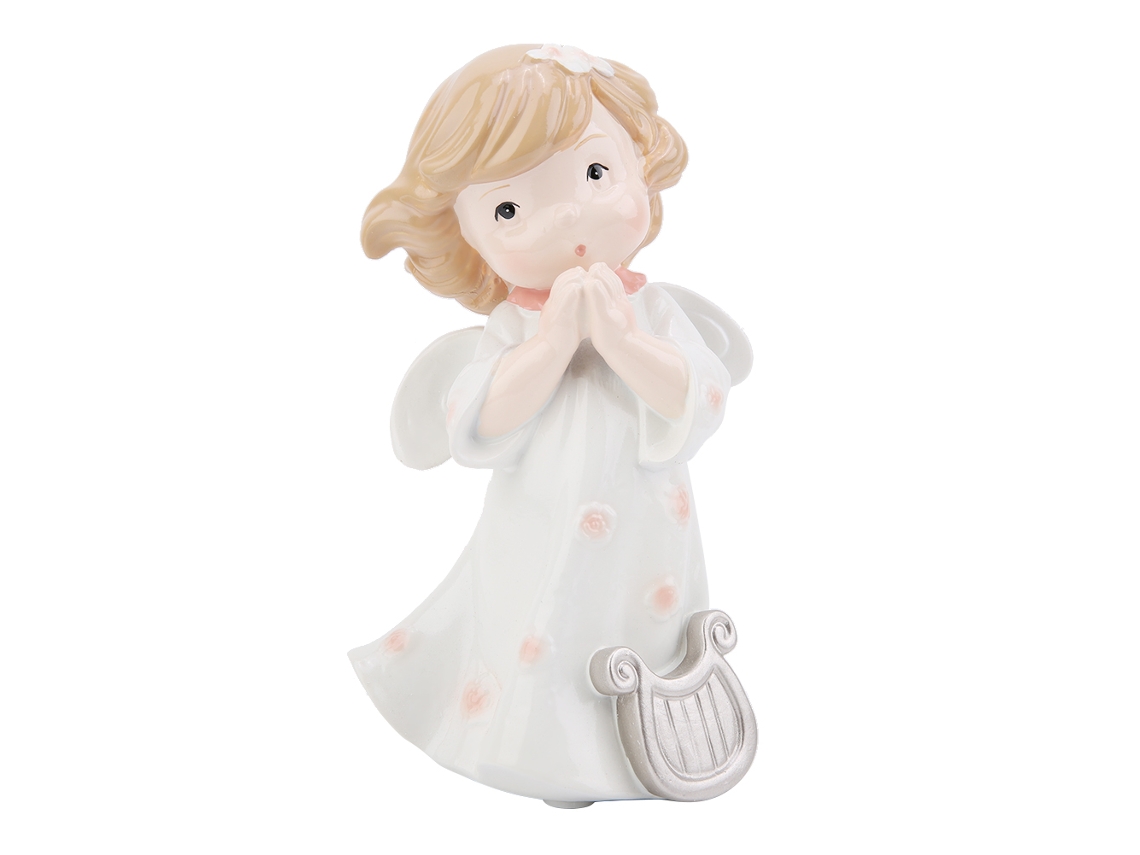 Figura Anjo Cherub com Asas Resina Decoração Lar Presente B