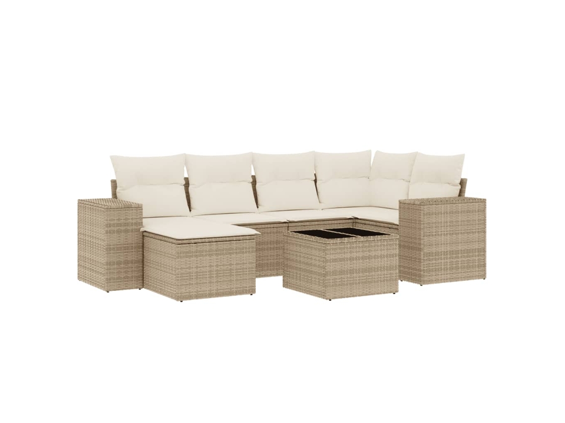Garden Sofa Set, Garden Sofa Sets Vidaxl Bege Rattan / Vime (n/a)