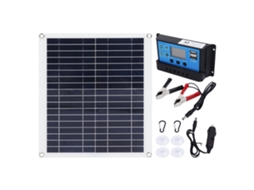 Kit Painel Solar 100w Fotovoltaico 20w Carregador Portátil Dobrável Com Controlador 100a Para Telemóvel Exterior Carro