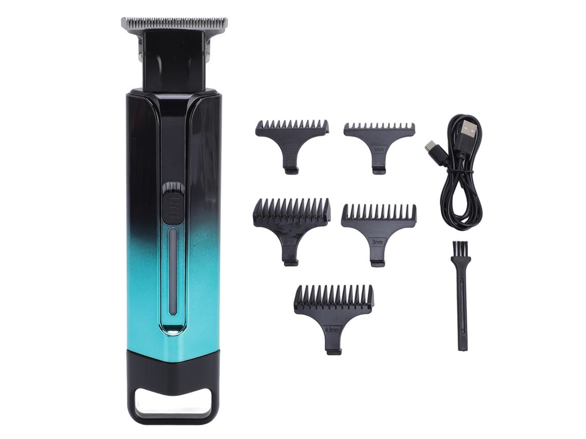 2026 cortadora de Cabelo Elétrica para Homens de Baixo Ruído com Motor Potente Kit Profissional com 5 Pentes Guias Azul Degradado