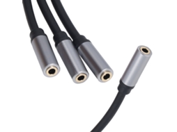 Splitter Mali 3.5mm Fêmea para 3 Fêmea Estéreo Aux com Placa Dourada