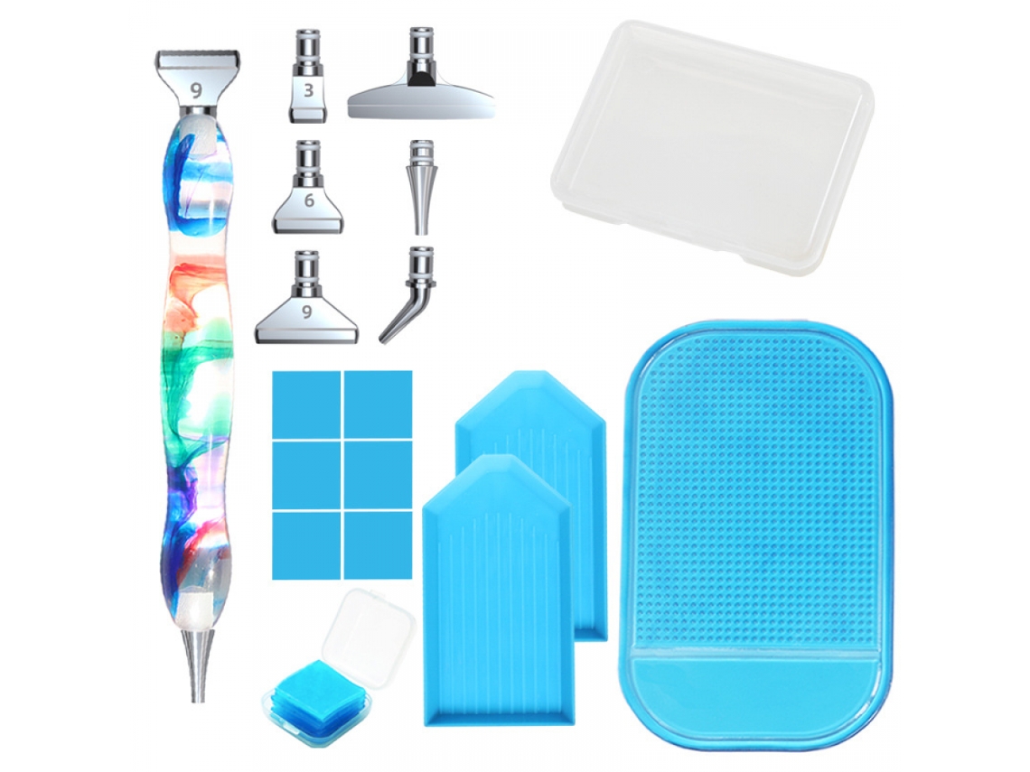 Conjunto de Canetas para Pintura com Diamantes Canetas Artísticas para Pintura com Diamantes 5d Acessórios e Ferramentas AQUAFORGE (coloridas)