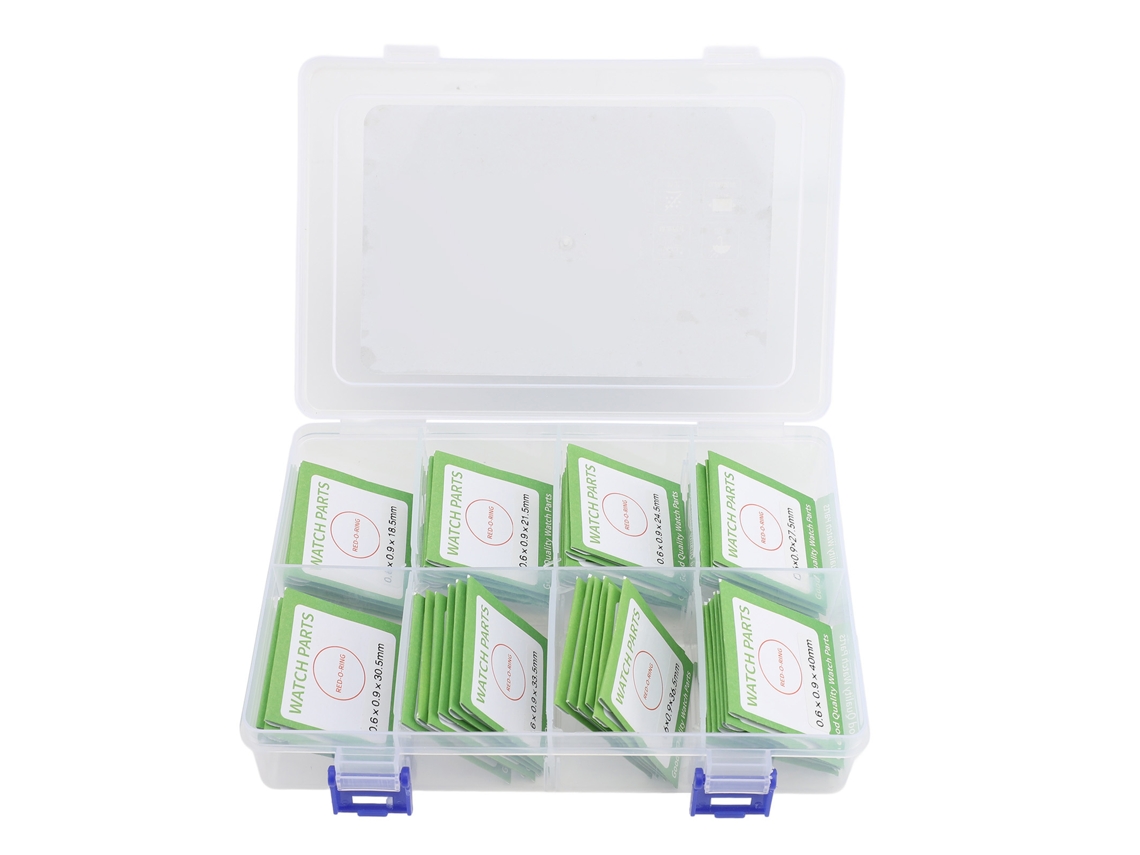 Kit de Reparo de Juntas O-ring para Relógio À Prova D'água com 49 Peças em Vermelho