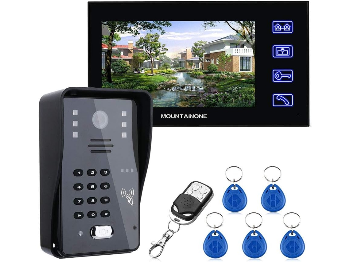 Câmera de Segurança Sem Fio com Campainha de Vídeo, Campainha com Interfone de 7 Polegadas com Proteção por Senha. SFUSHOS