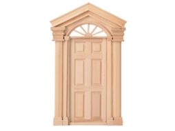 Puerta De Madeira Em Miniatura Com Telhado Pontudo Para Casa De Bonecas 1:12 Acessórios De Móveis Diy