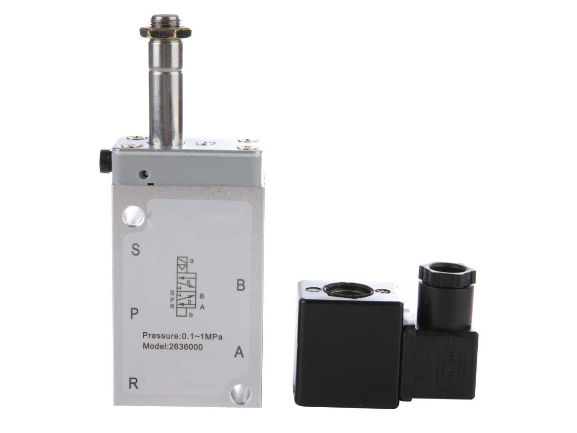 Válvula Pneumática 2 Posições, Cinco Vias, Ac 220v, Interface Pt 1/4" Com Laxiscreed