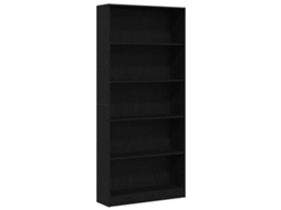 Estante 80x24x176 cm Derivados de Madeira Carvalho Preto MAISON EXCLUSIVE