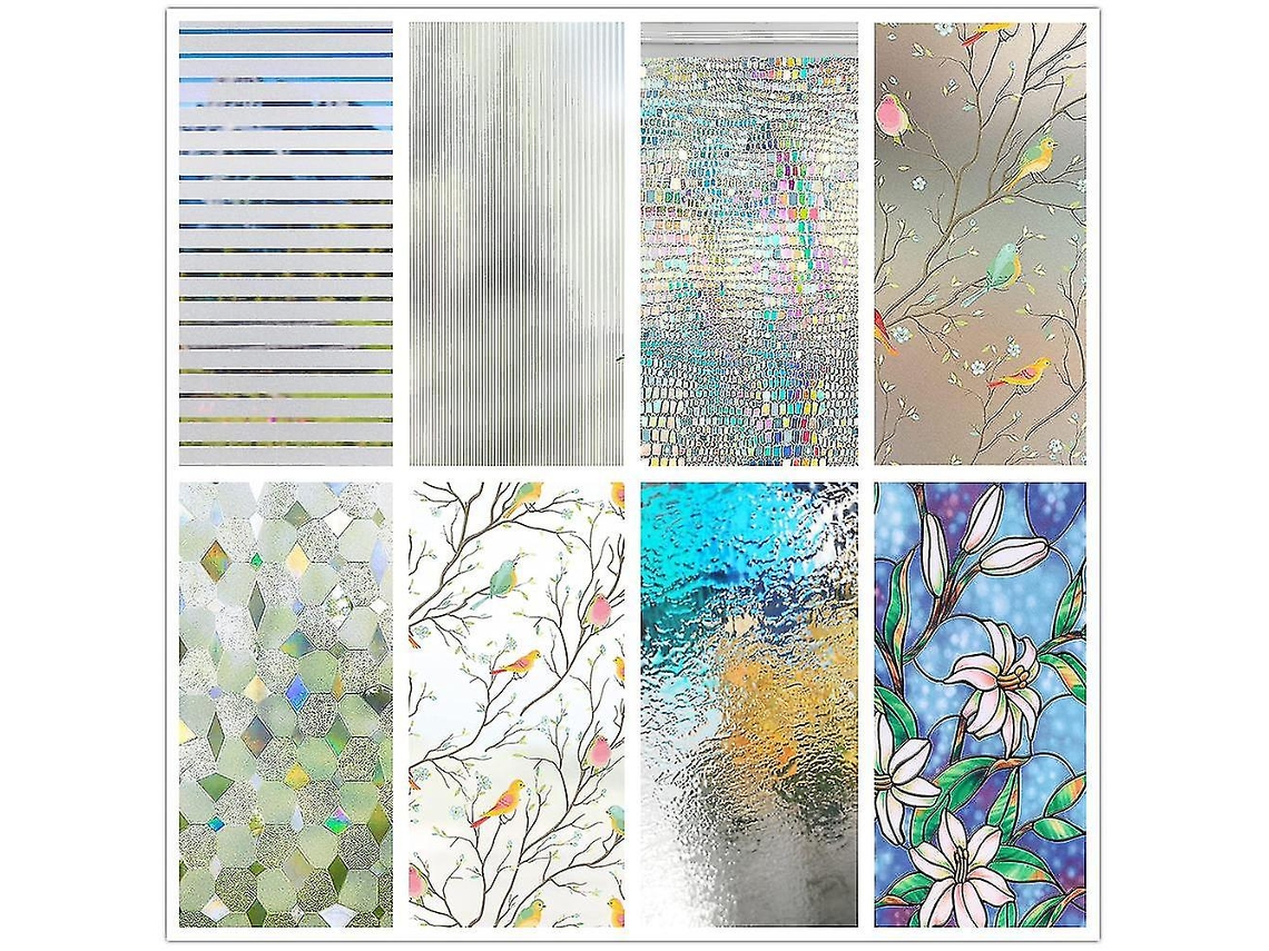 Película De Privacidade Para Janelas, Adesiva, Estática, Decorativa, Protetor Solar, Não Adesiva, 75x200 Cm Slowmoose