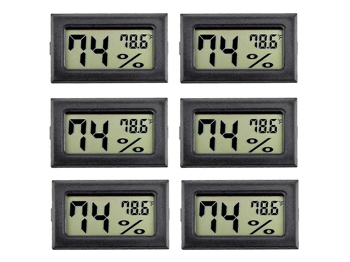 6pack Mini Higrômetro Medidor De Umidade Interior Higrômetro Medições Digitais De Umidade Com () Para G