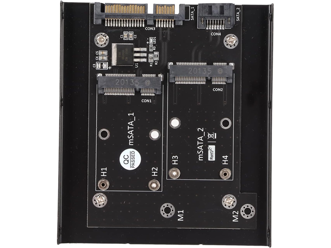 Adaptador mSATA para SSD SATA, 3" Full (50,95 x 30 mm), compatível com SSDs de 3,5 polegadas.