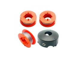 Kit com 3 Carretéis de Fio e Tampas para Aparador de Grama AQUAFORGE, compatível com Bosch Art 23 26 30 Easytrim