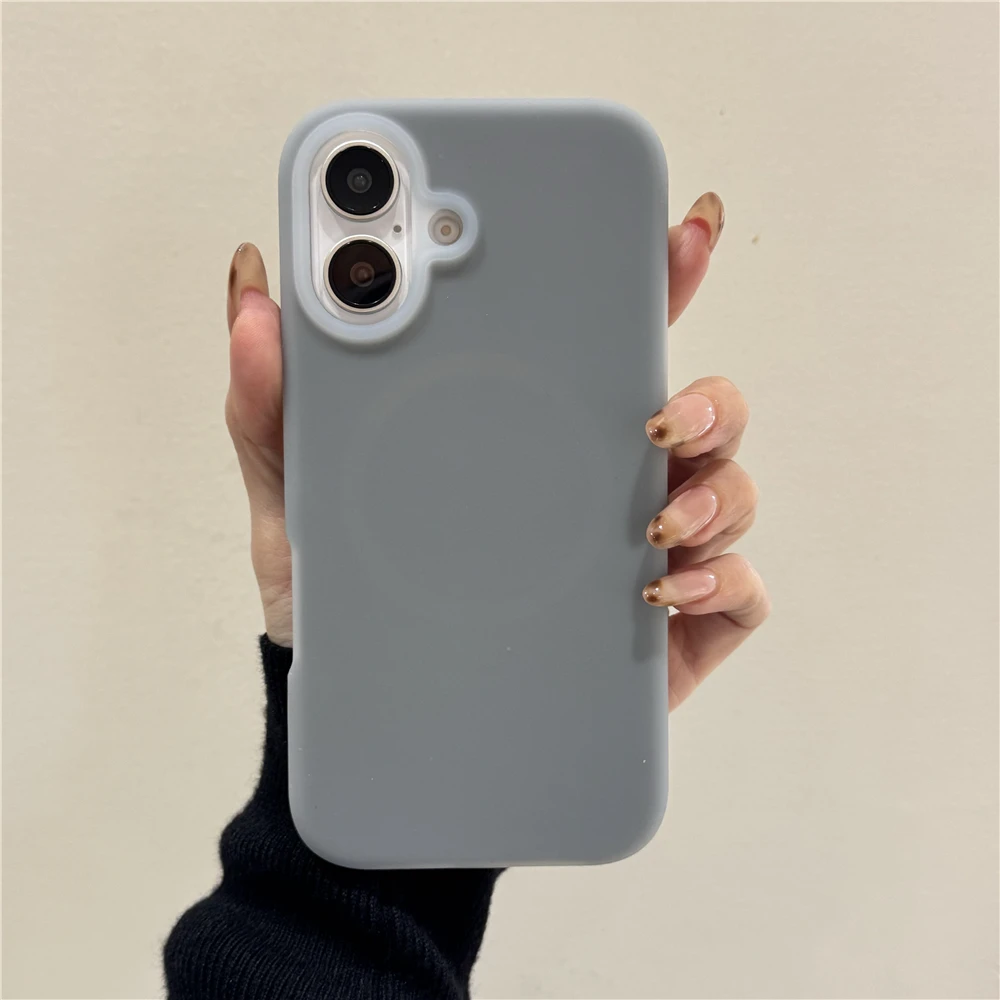 Capa Magnética Para Celular (iphone 11 Pro Max Cinza), Silicone Líquido, Espessa E Resistente A Impactos.