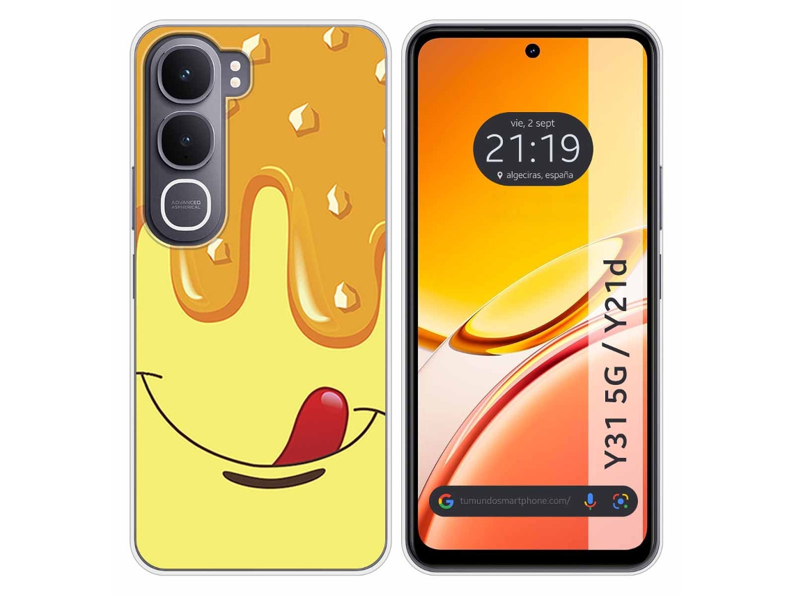 Capa Tumundosmartphone De Silicone Para Vivo Y31 5g / Y21d Com Estampa De Sorvete De Baunilha