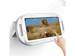Suporte De Telefone De Parede Para Duche Branco À Prova D’água Com Saída De Som Rotativo Touchscreen Dureforward